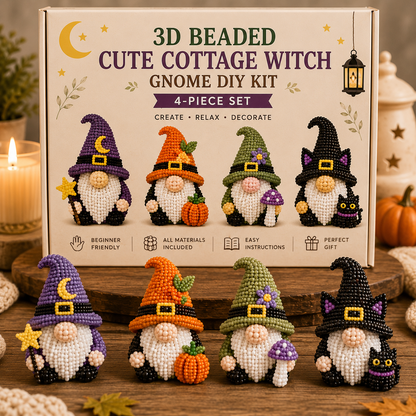 ✨DIY Beaded Gnome Kit – Relaxing Craft Project for Home & Stress Relief