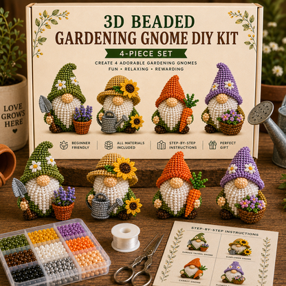 ✨DIY Beaded Gnome Kit – Relaxing Craft Project for Home & Stress Relief